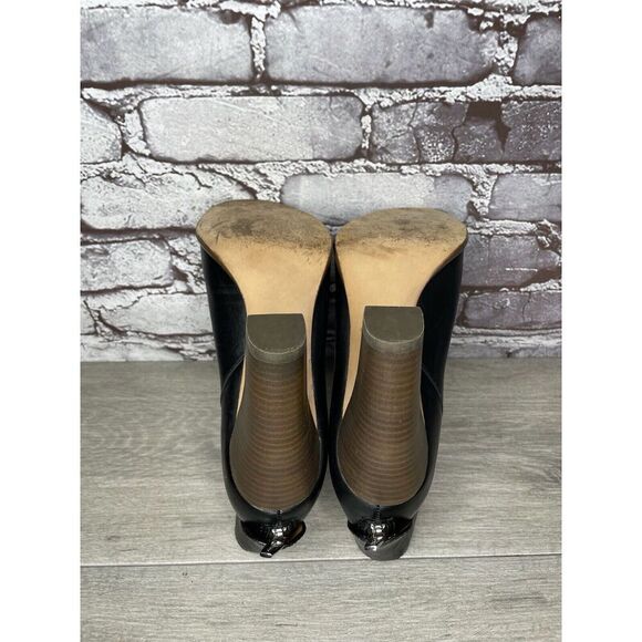 Coach Labelle Black Leather Open Toe Booties Heels Shoes Women’s Sz 7B US/37EU - Picture 6 of 16